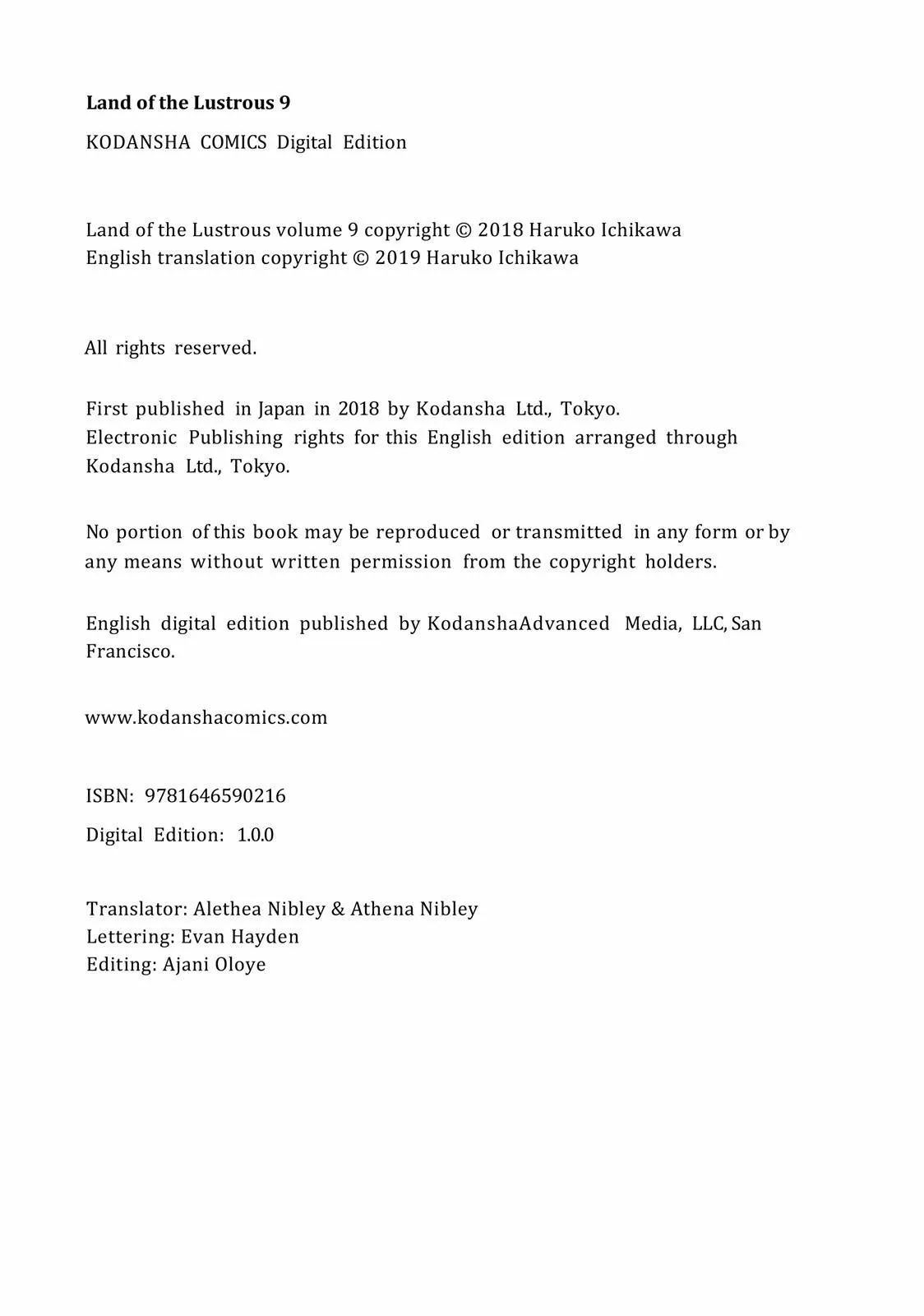 Read Land of the Lustrous  Manga Online