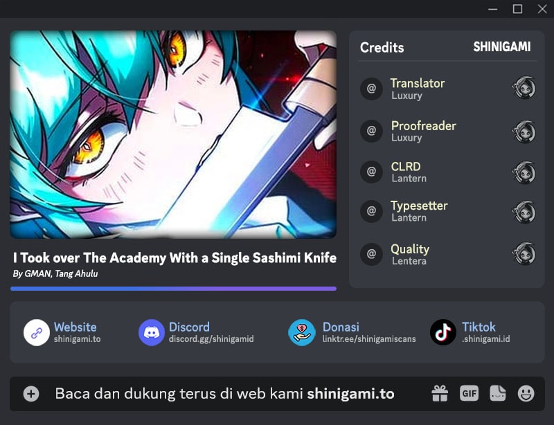Read I Took over The Academy With a Single Sashimi Knife (ID) Manga Online